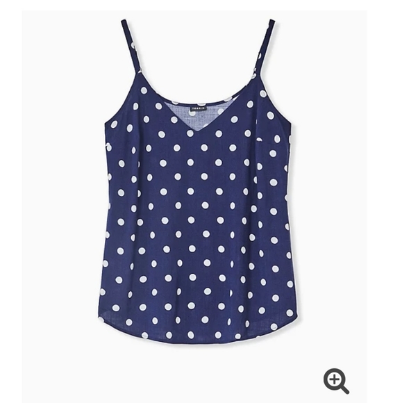 torrid Tops - Torrid Ava Navy Polka Dot Stretch Woven Cami